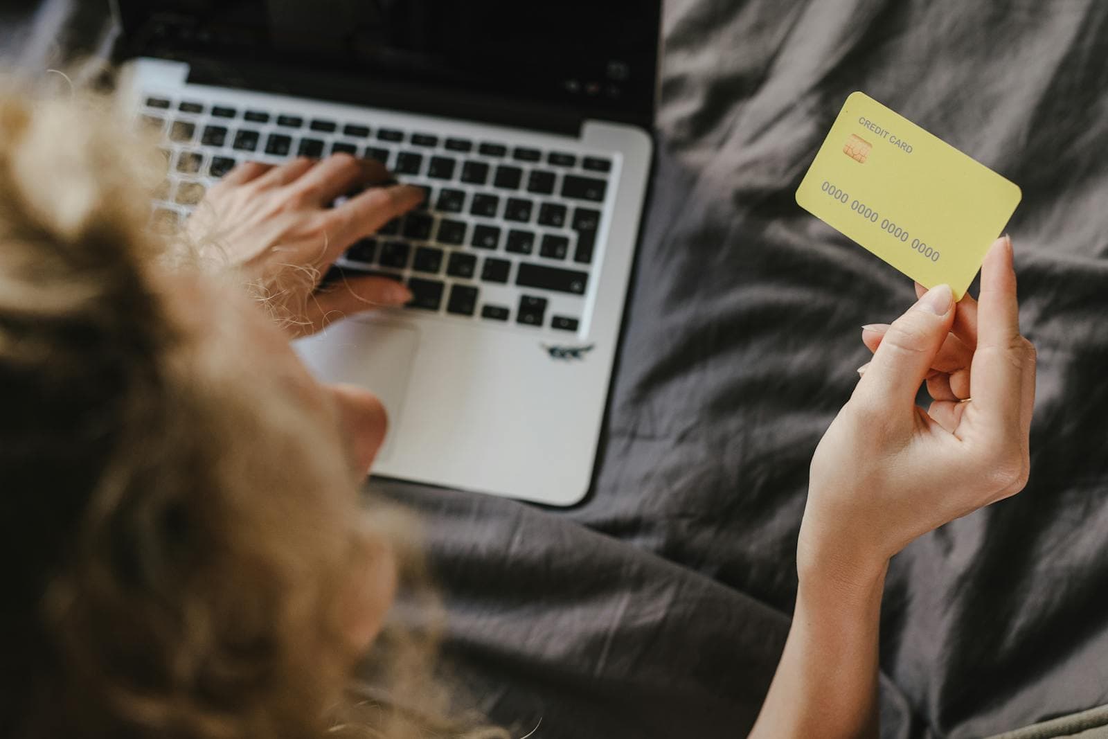 Card-payment security illustrated with a padlock over a card