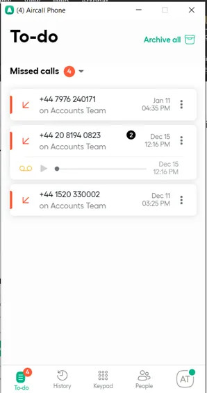 How do I configure Aircall with Paytia — screenshot 1