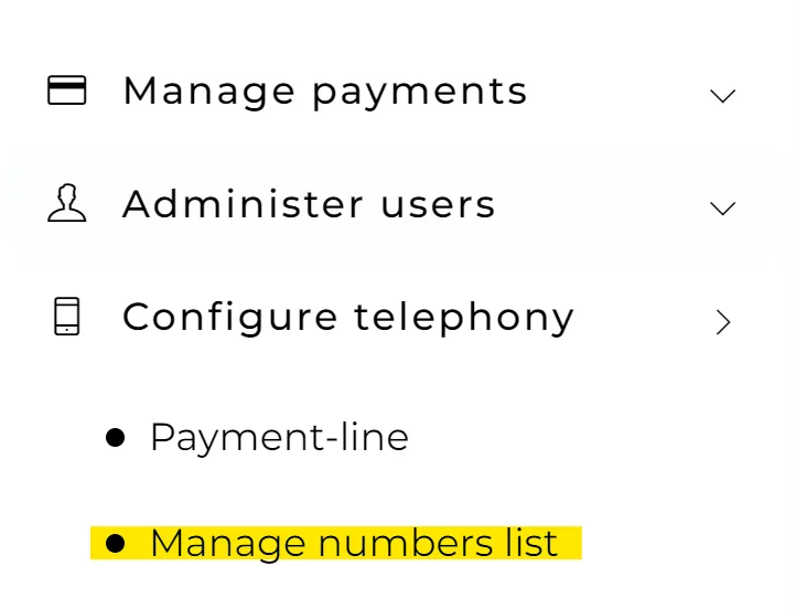 Manage numbers list — screenshot 1