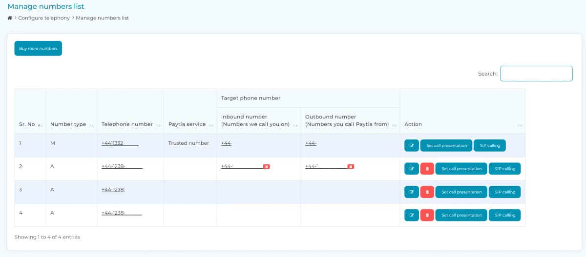 Manage numbers list — screenshot 16