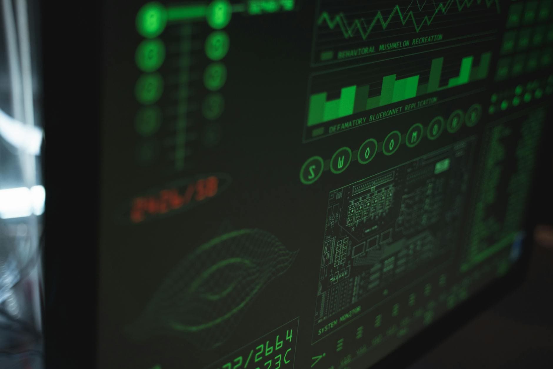 Developer monitor displaying a cybersecurity and data protection interface used for webhook monitoring