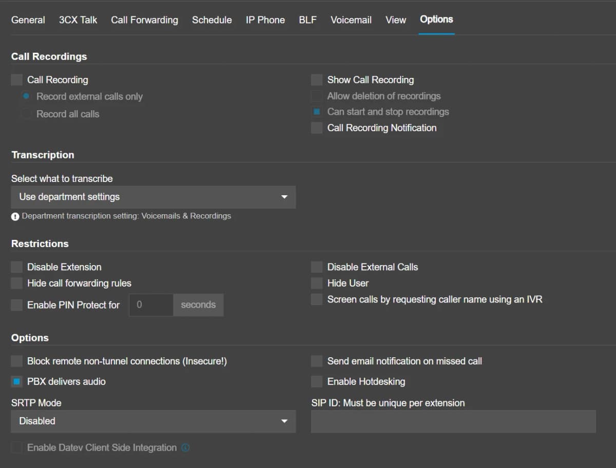 3CX: no DTMF from the agent softphones — screenshot 1