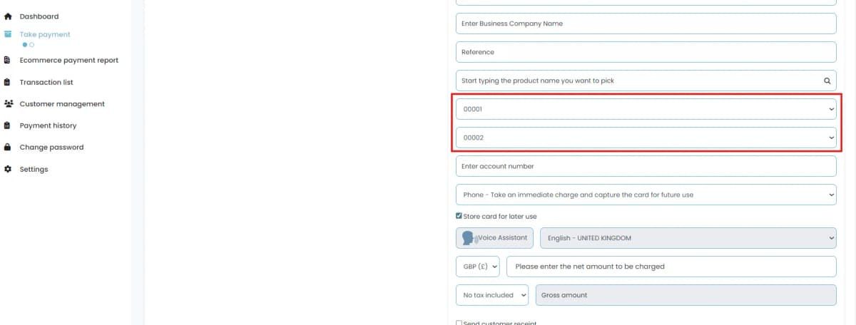 Can we add account numbers — screenshot 4
