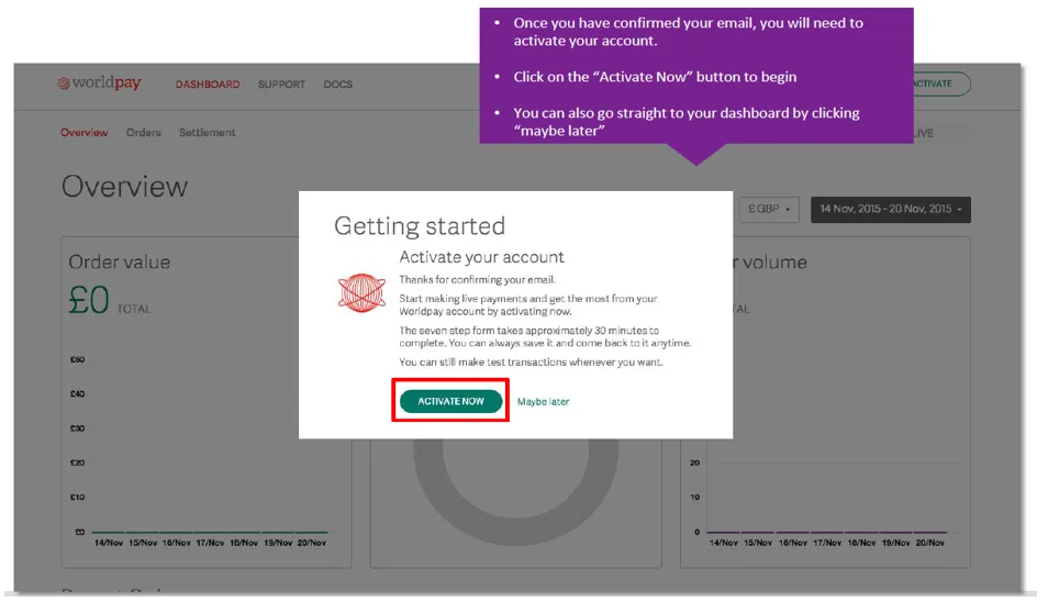 How do I activate a Worldpay payment gateway — screenshot 8