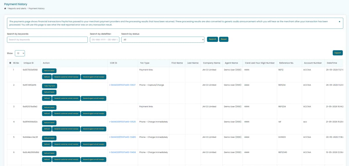 Payment history — screenshot 2