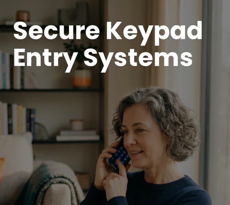 Customer entering card details on phone keypad