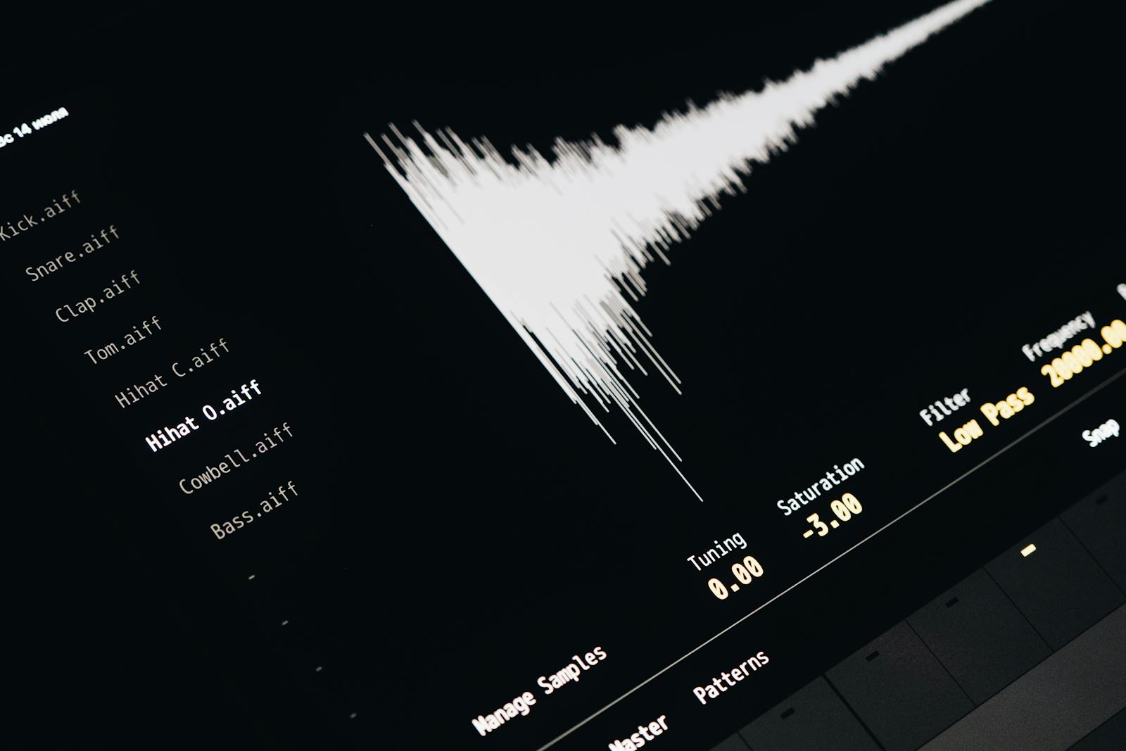 Audio waveform displayed on a computer screen representing a recorded telephone call